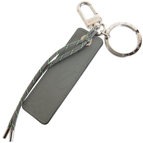Auth LOUIS VUITTON Porte Cles Tag Monogramfluo charm gray/light gold - Picture 3 of 16